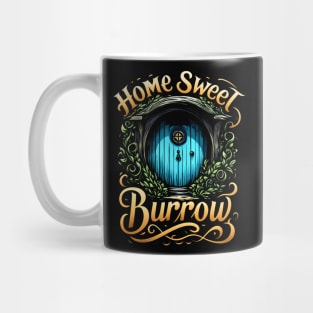 Home Sweet Burrow II - Blue Halfling Home - Fantasy Mug